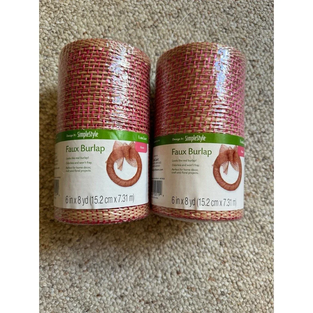 Faux Burlap in Rose